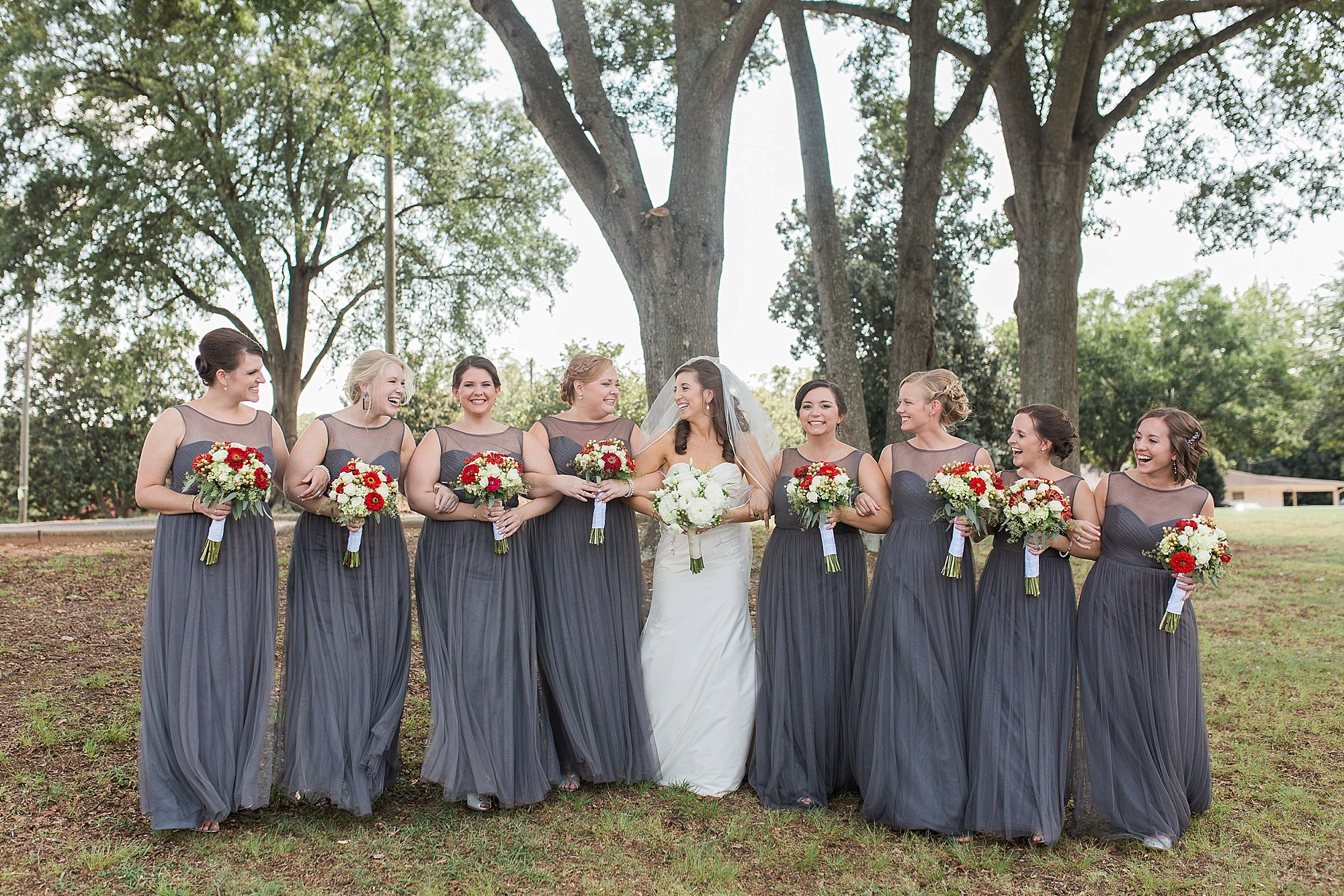 Gray bridesmaids dresses
