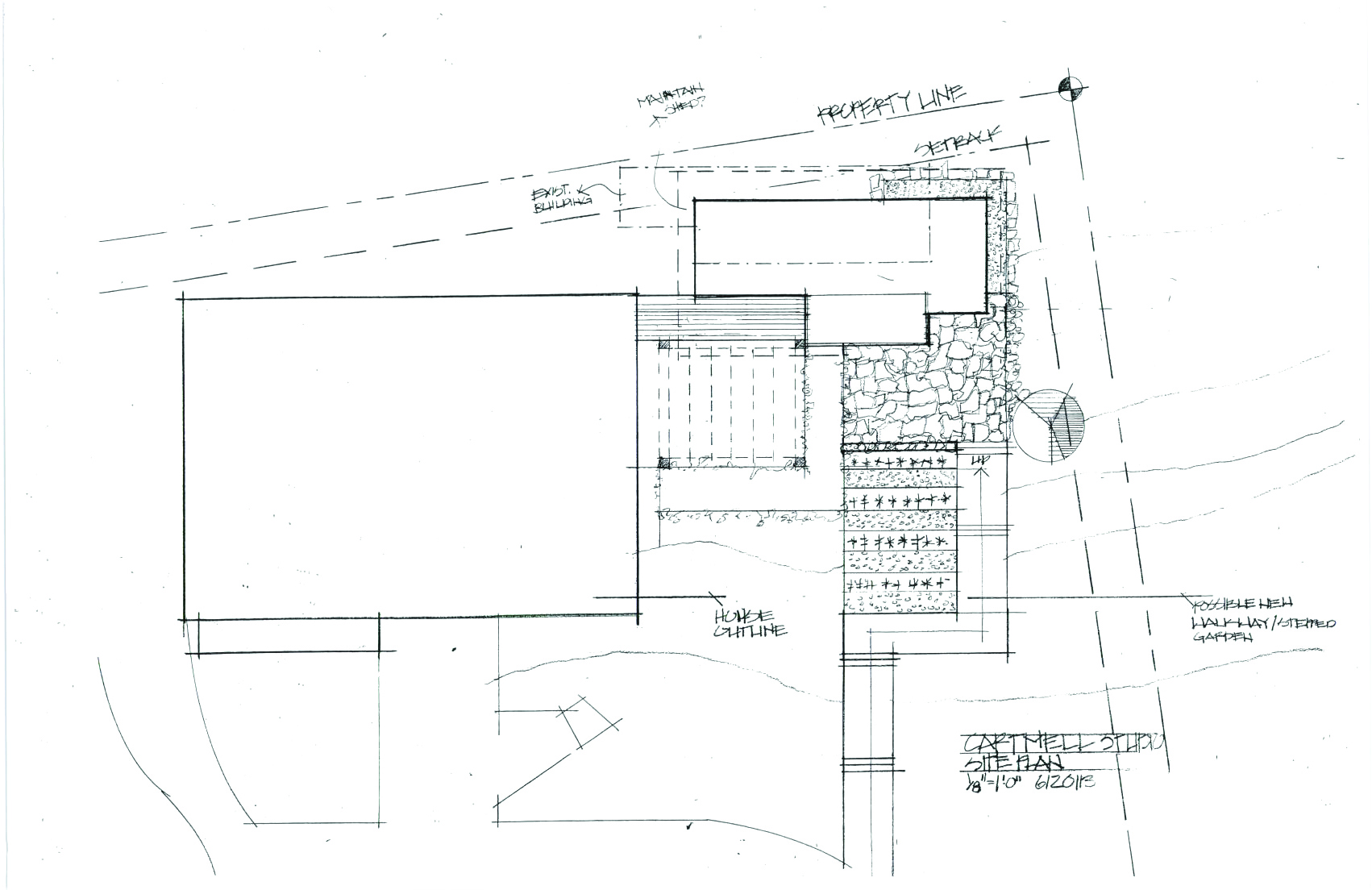Hand drawn site plan