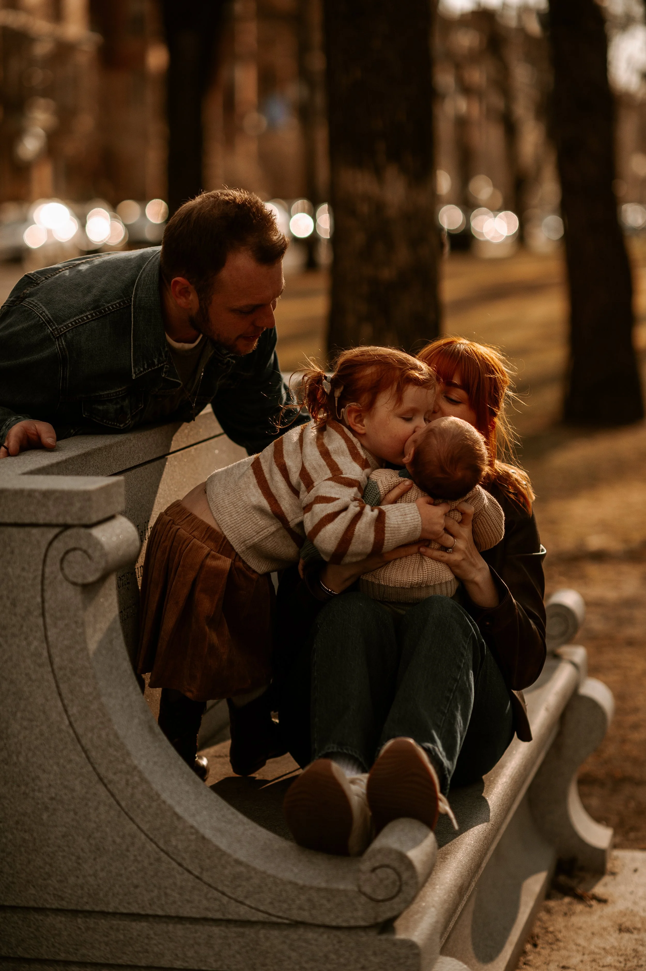 Golden hour family session in Boston
