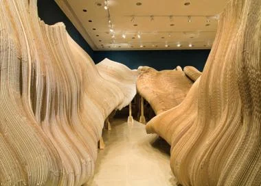 Rip Curl Canyon, 2006, cardboard and plywood, commission for Rice Gallery; photo courtesy Nash Baker