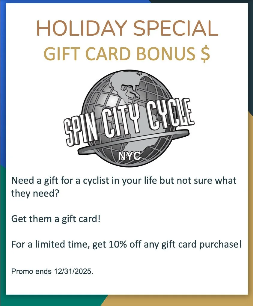 Need a last minute holiday gift for a cyclist in your life? 

Until the end of the month gift cards are 10% off!

#bikenyc