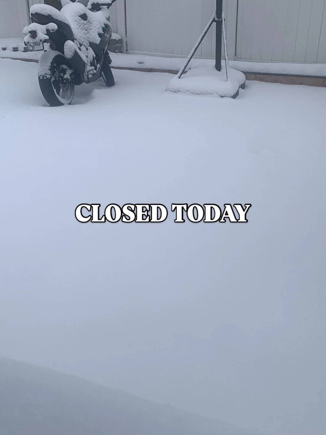 We&rsquo;re closed today on account of the weather, stay safe and dry out there!