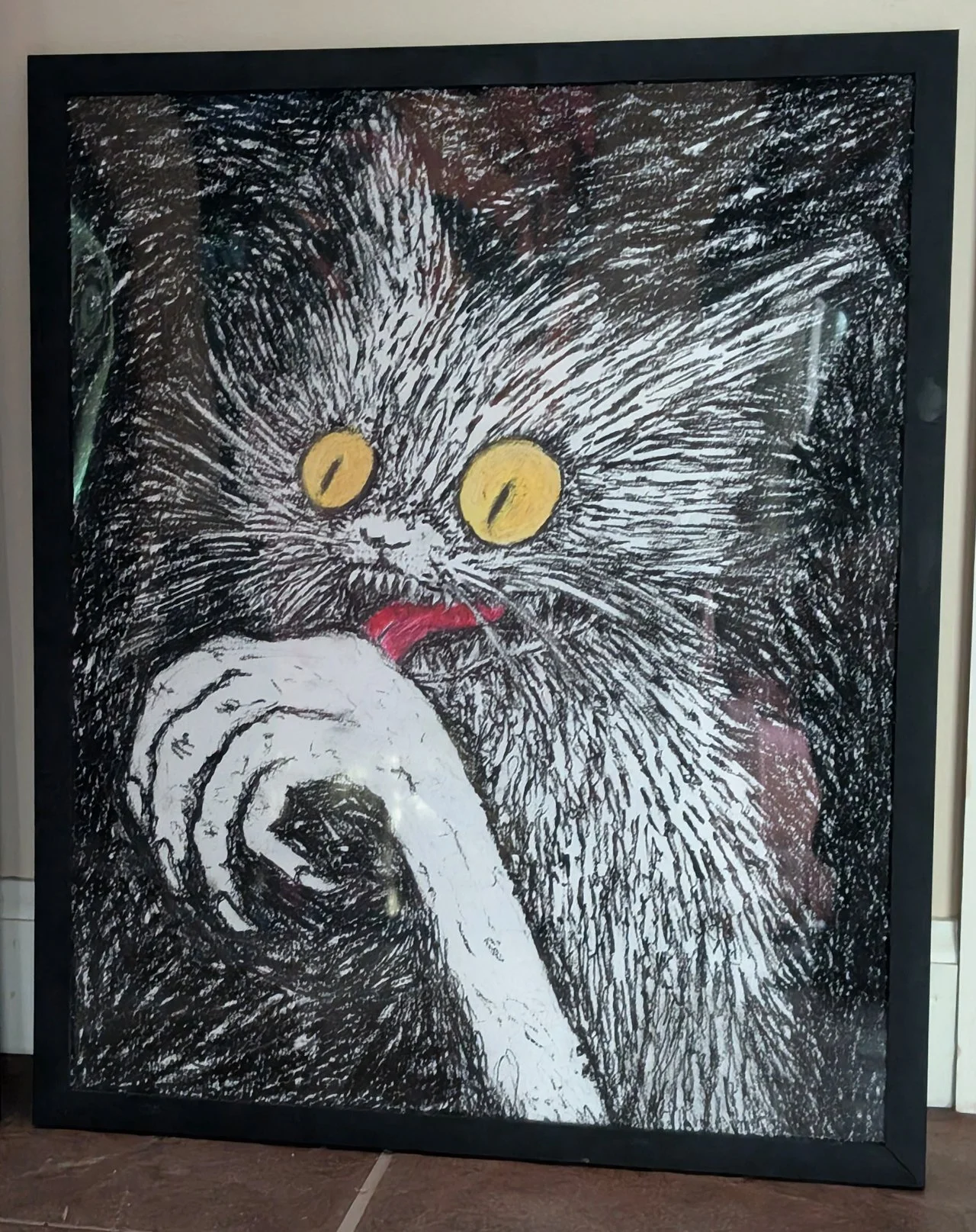 "Lick" - 10 X 15 / Charcoal
