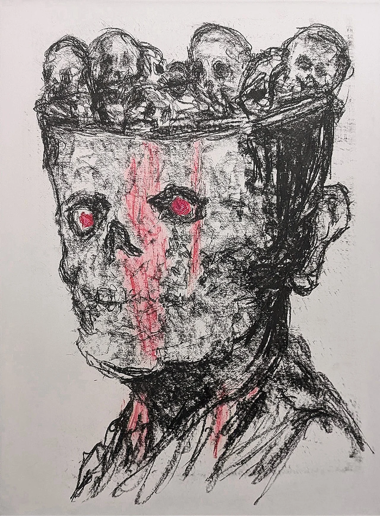 king-queen-charcoal-drawing-abstract-expressionist-fine-art-painting-medieval-times-game-of-thrones-dethroned-knife-crown-female-power-conquered-dictator-skulls-crown-red-blue-pink (2-0).jpg