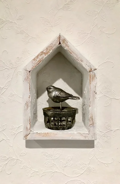 Jannah Atkins, Songbird Reliquary , mixed media and found object, 2019