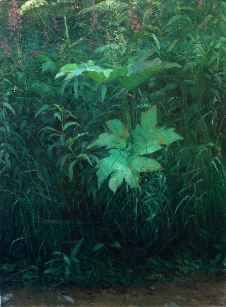  Fireweed And Pushki, 2020  Oil on canvas  48x36 inches 