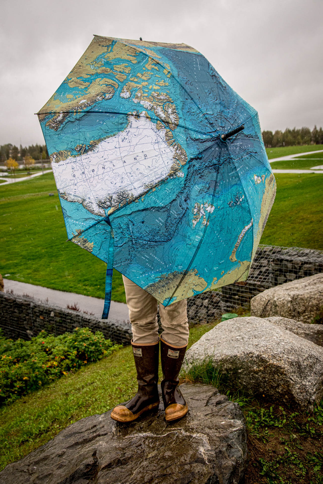 World Map Umbrella, Student Climate Strike, Anchorage, Alaska, 2019
