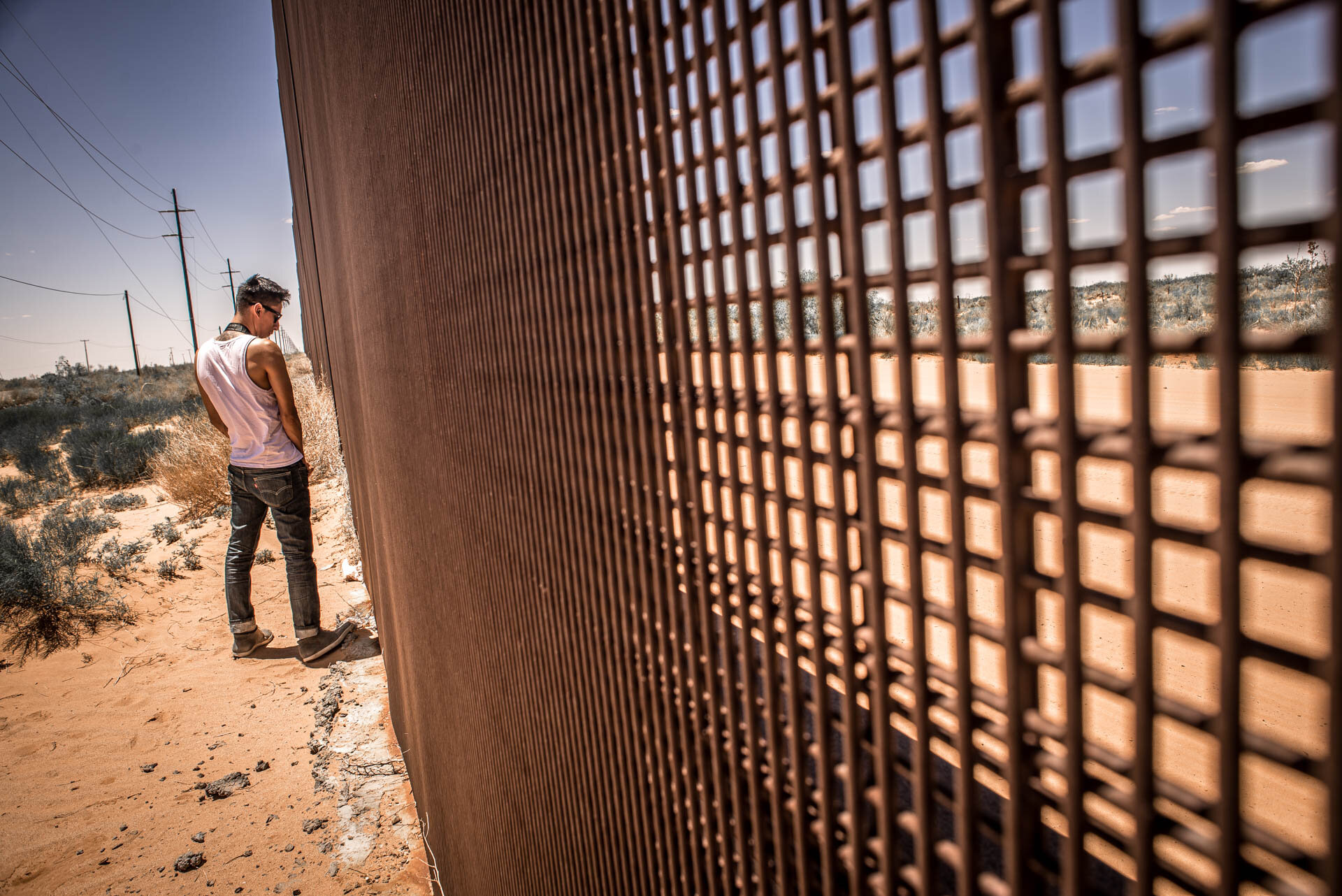 Pissing on the Border Wall, Mauricio Esquivel, Juarez, Mexico, 2016