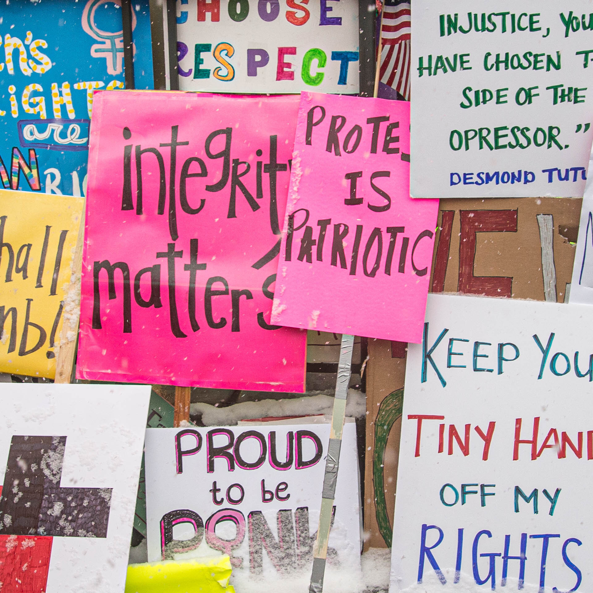 Signs, First Women’s March, Anchorage, Alaska, 2017