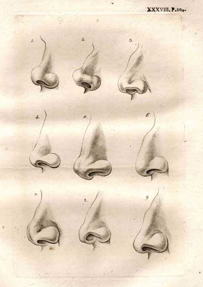 Johann Lavater, a Swiss pastor, wrote books that described facial features' meanings. He thought that each trait of the facial features gave clues to one's innate goodness - or evil.