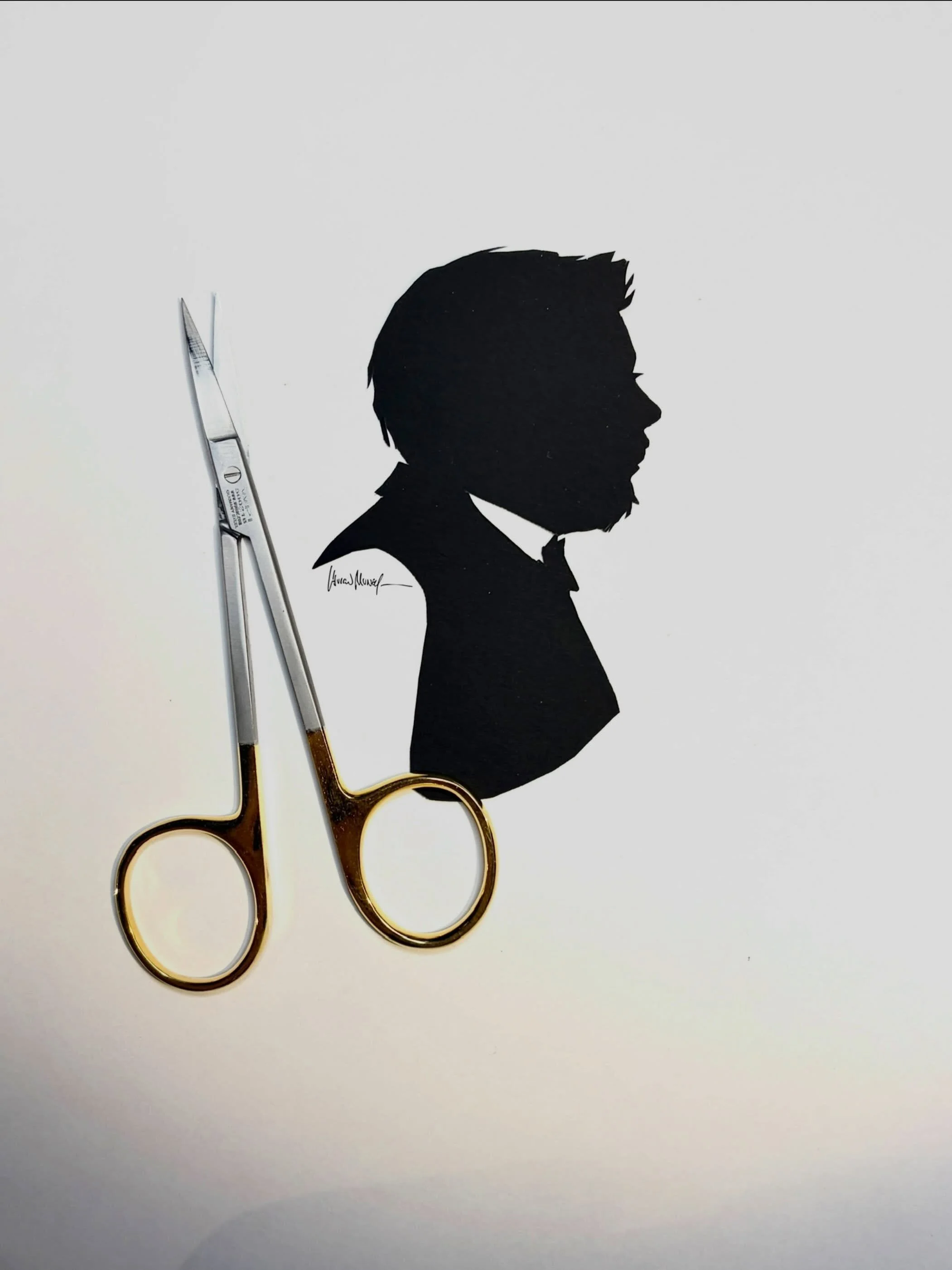 A face captured by my scissors, freehand cut without drawing &mdash; at a delightful client wedding
.
Client: private
Coordionation: @penaandcompany 
Location: @unionstationdc