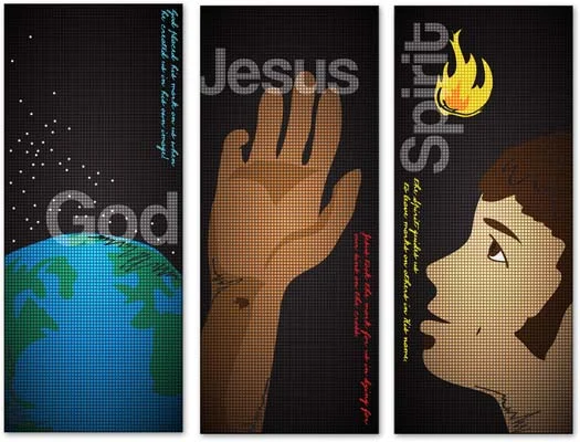 BANNER SET TO ILLUSTRATE THE TRINITY