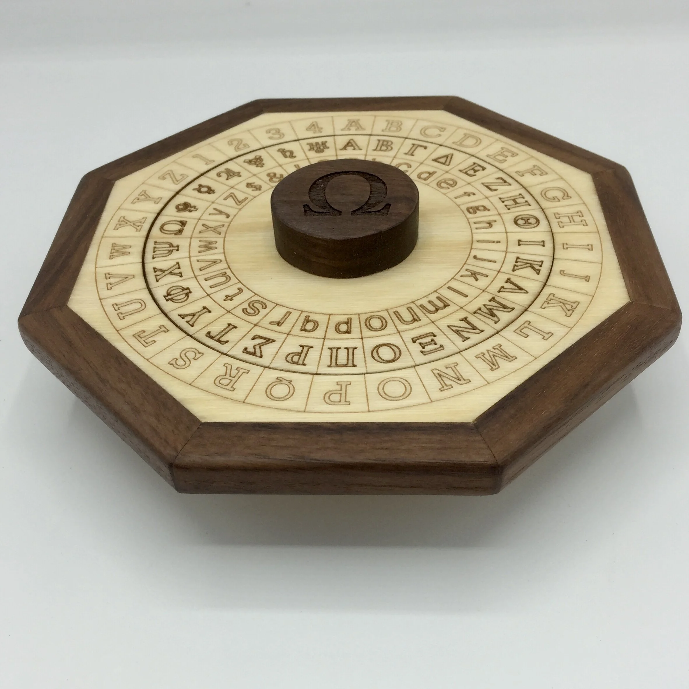 Cipher Wheel - Small - Greek and English — Cryptic Woodworks