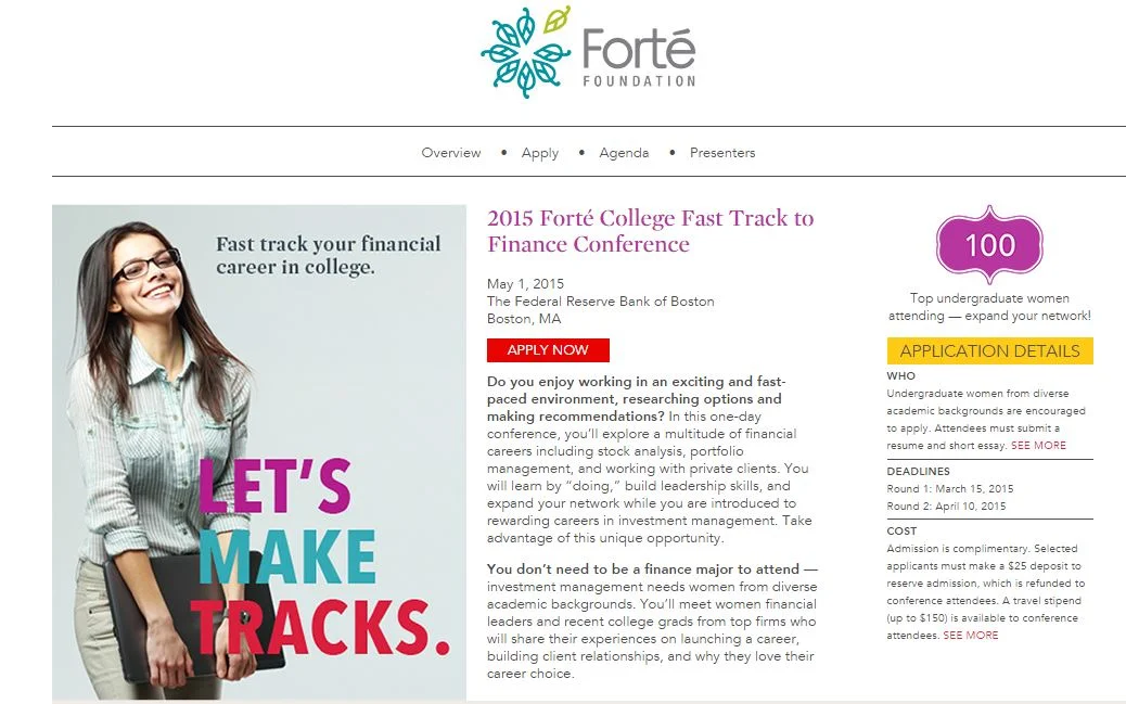 Women in Finance: 2015 Forté College Fast Track to Finance Conference