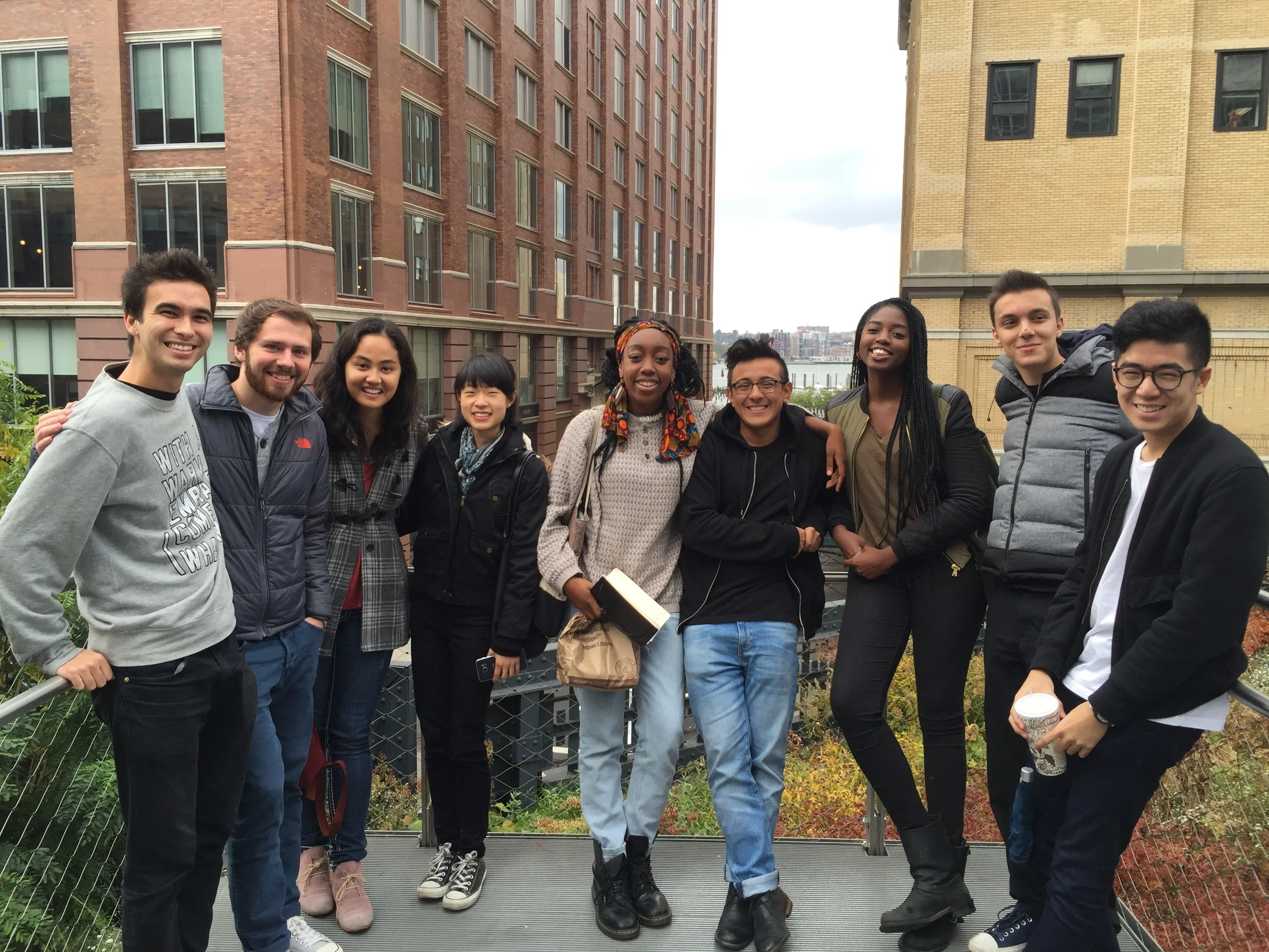 On the Highline for the Pitch Activity. Not pictured: Jisung (away at Church service).