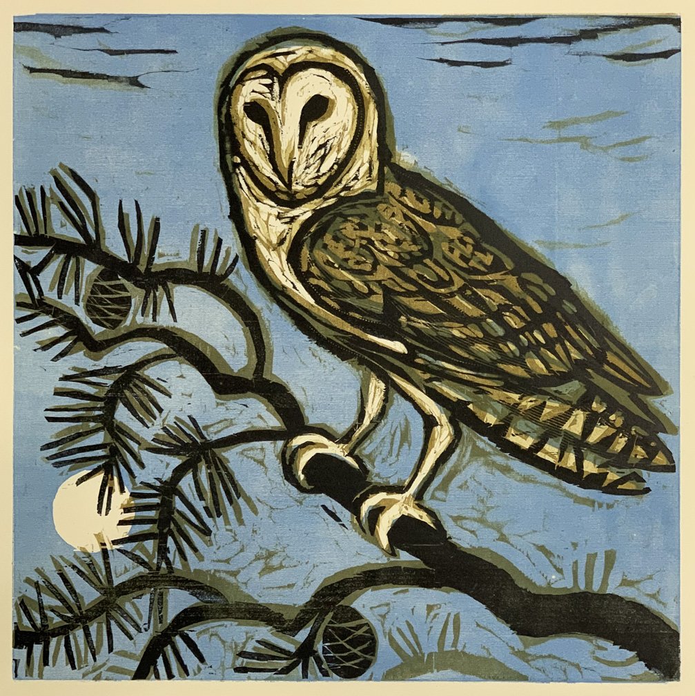 Owl with Full Moon