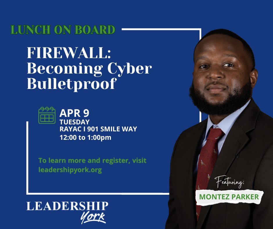🔒 Don't wait until it's too late! 

Join us for &quot;FIREWALL - Becoming Cyber Bulletproof&quot; on April 9th, presented by Montez Parker (LTP 19), Founder of Parker International Security. Learn how to protect yourself and your organization from c