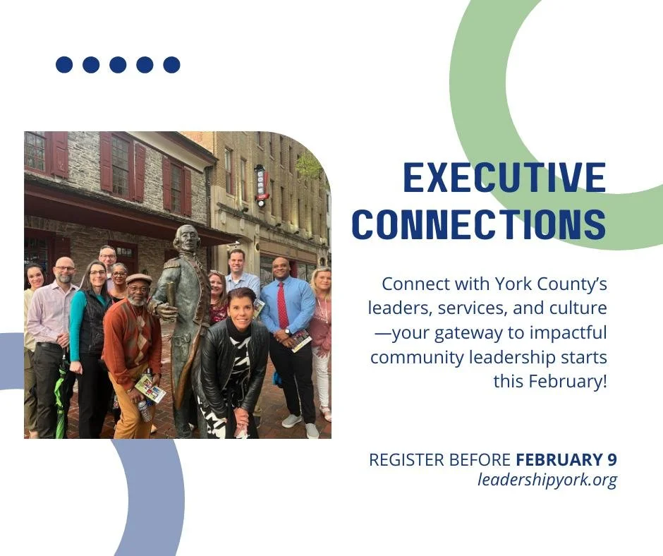 ⏳ Executive Connections &mdash; About a Month Left!

Registration closes Feb 9! Join our six‑session program where leaders connect, explore, and build relationships across York County. 

👉 To learn more and register today, click here: https://www.le