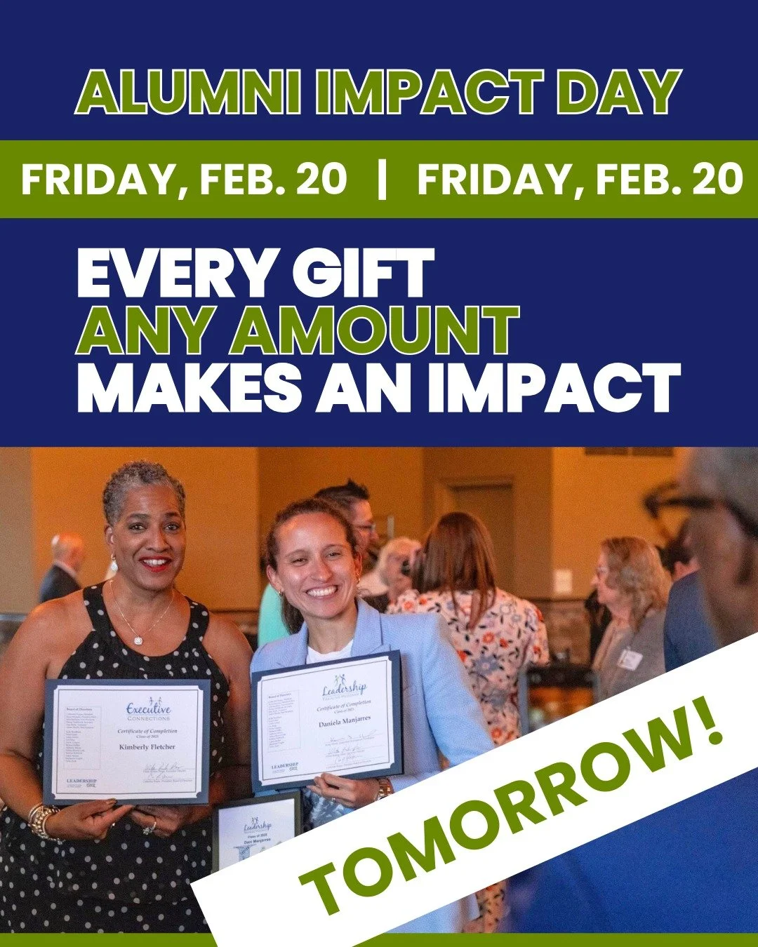 Tomorrow&rsquo;s the Day! Alumni Impact Day is almost here📣

We&rsquo;re excited to connect with our alumni and supporters all day tomorrow🥹

Every contribution helps us continue cultivating the next generation of leaders. If you feel inspired, ple