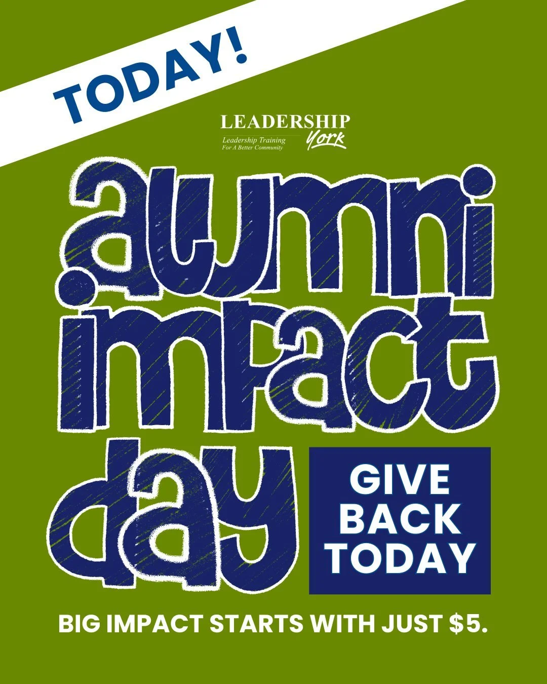 Today&rsquo;s the day! Alumni Impact Day is happening NOW. Let's make lasting impact, together🌟

Swing by the office now through 11 AM for coffee from @gather256york, thanks to @haymanstudio! We can't wait to see you☕

Alumni stories, updates, lunch