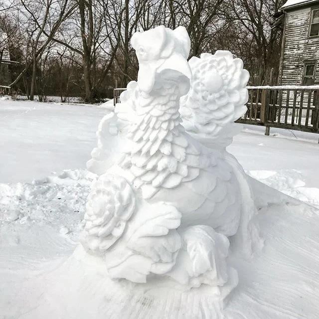 Finished. Fun little practice piece. .
.
.
#snowsculpture #shipherdgreens #westvillagedetroit