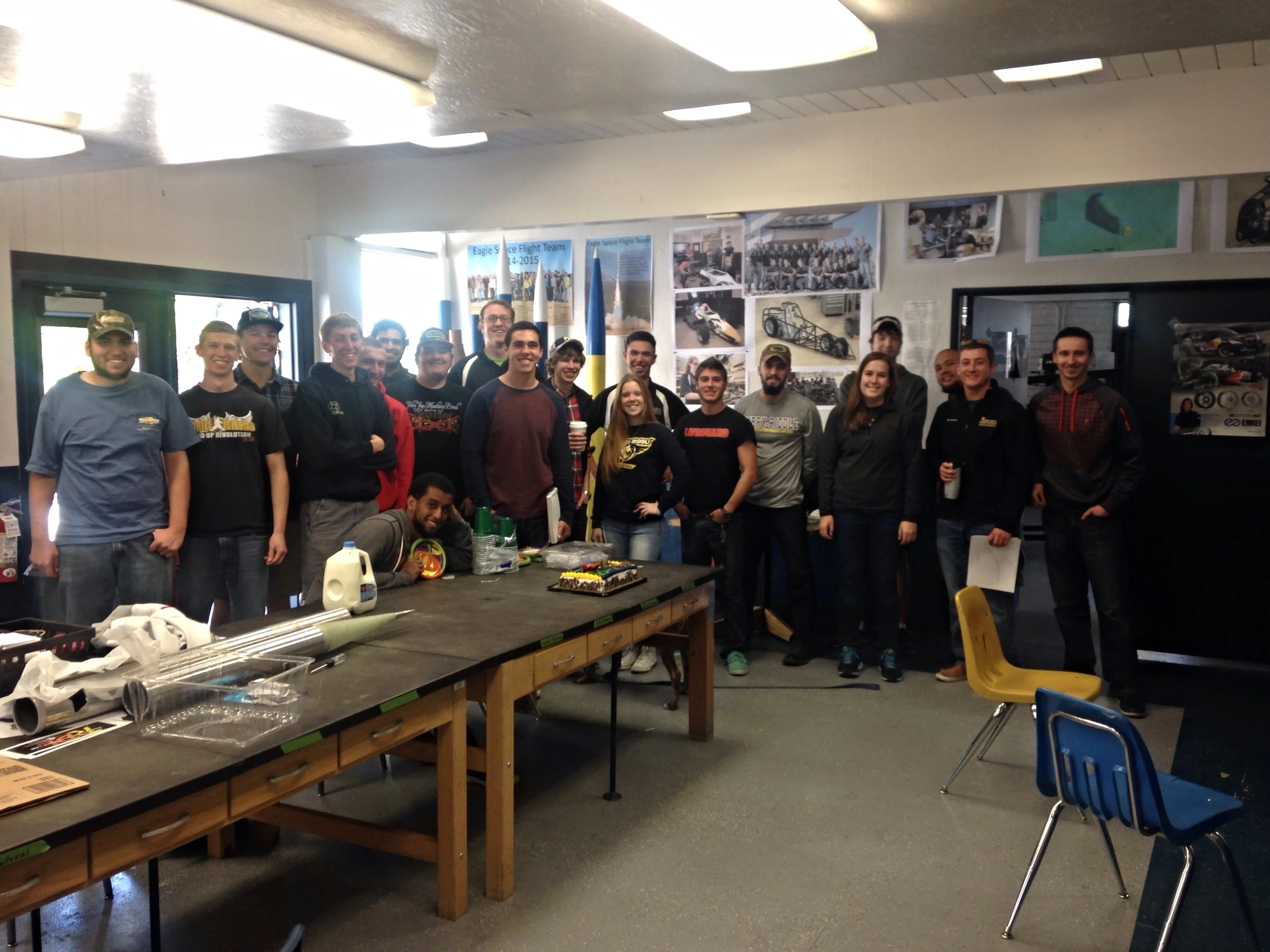 Eagle Works Team gather to celebrate one year of hard work and extensive progress.