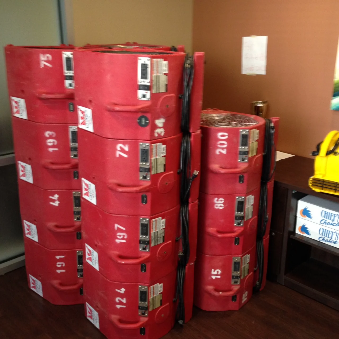   Phoenix axial air movers - staged for pick up  