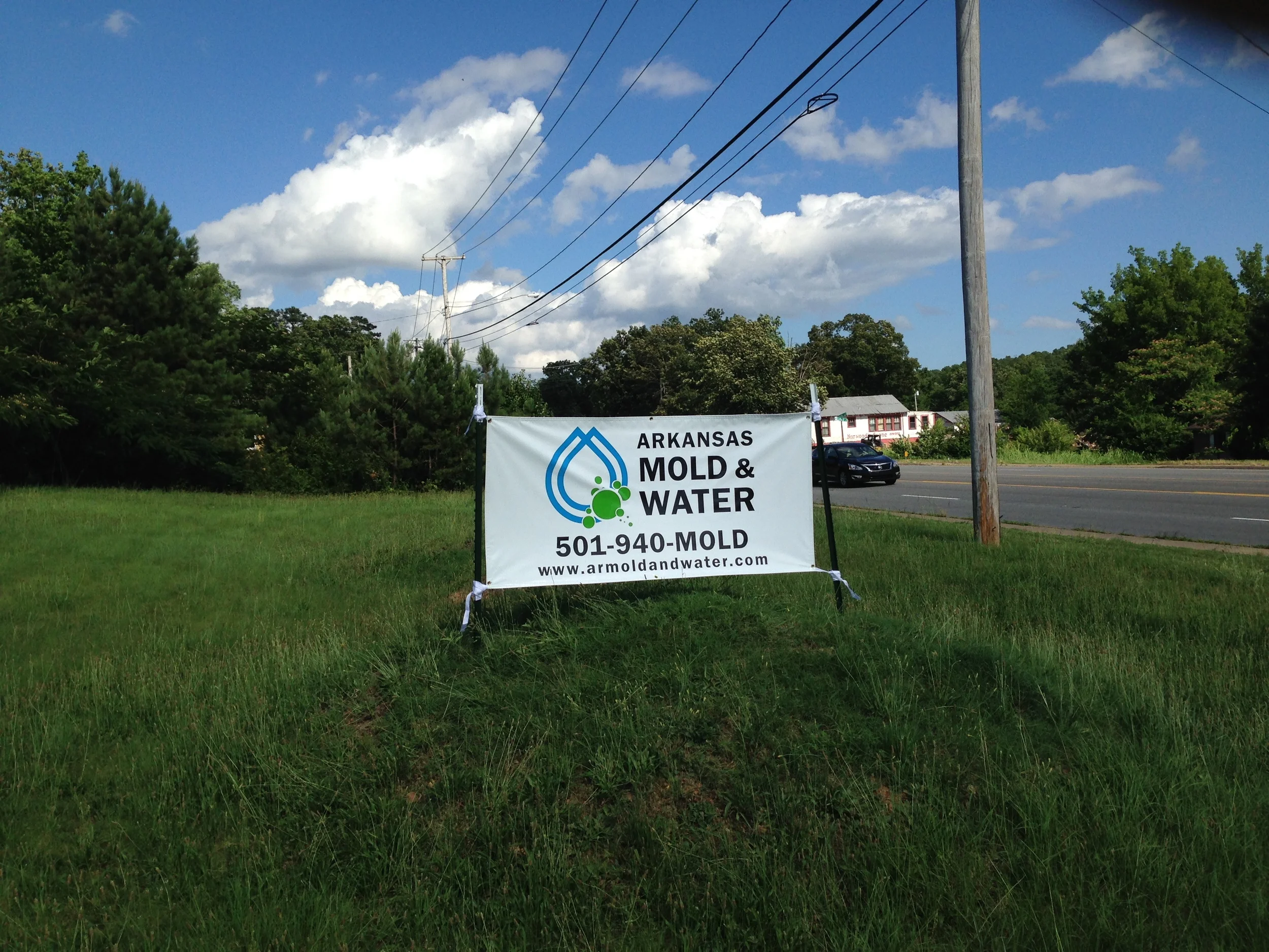   Our banner outside a municipal project  