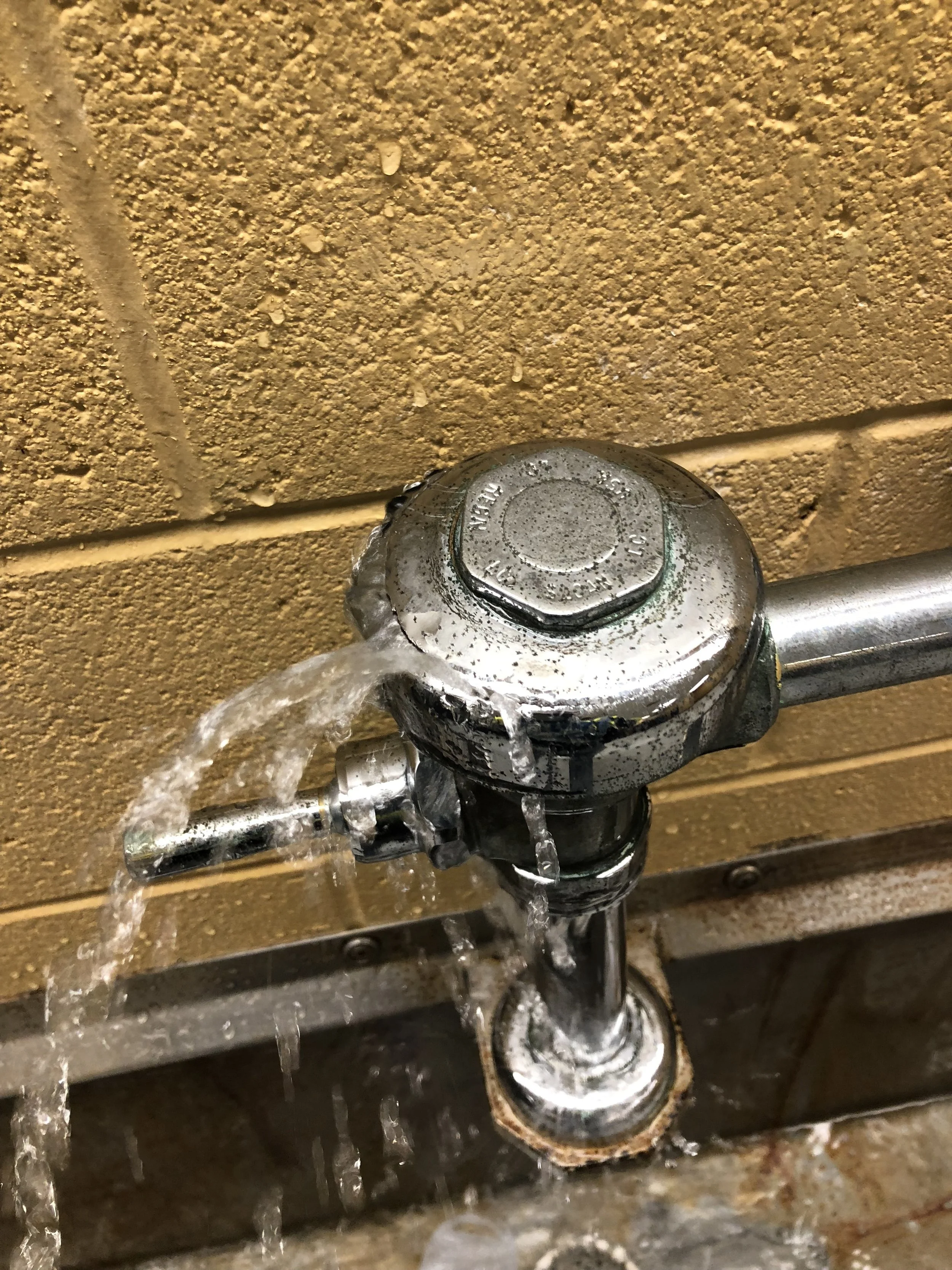   After a frozen urinal thaws  