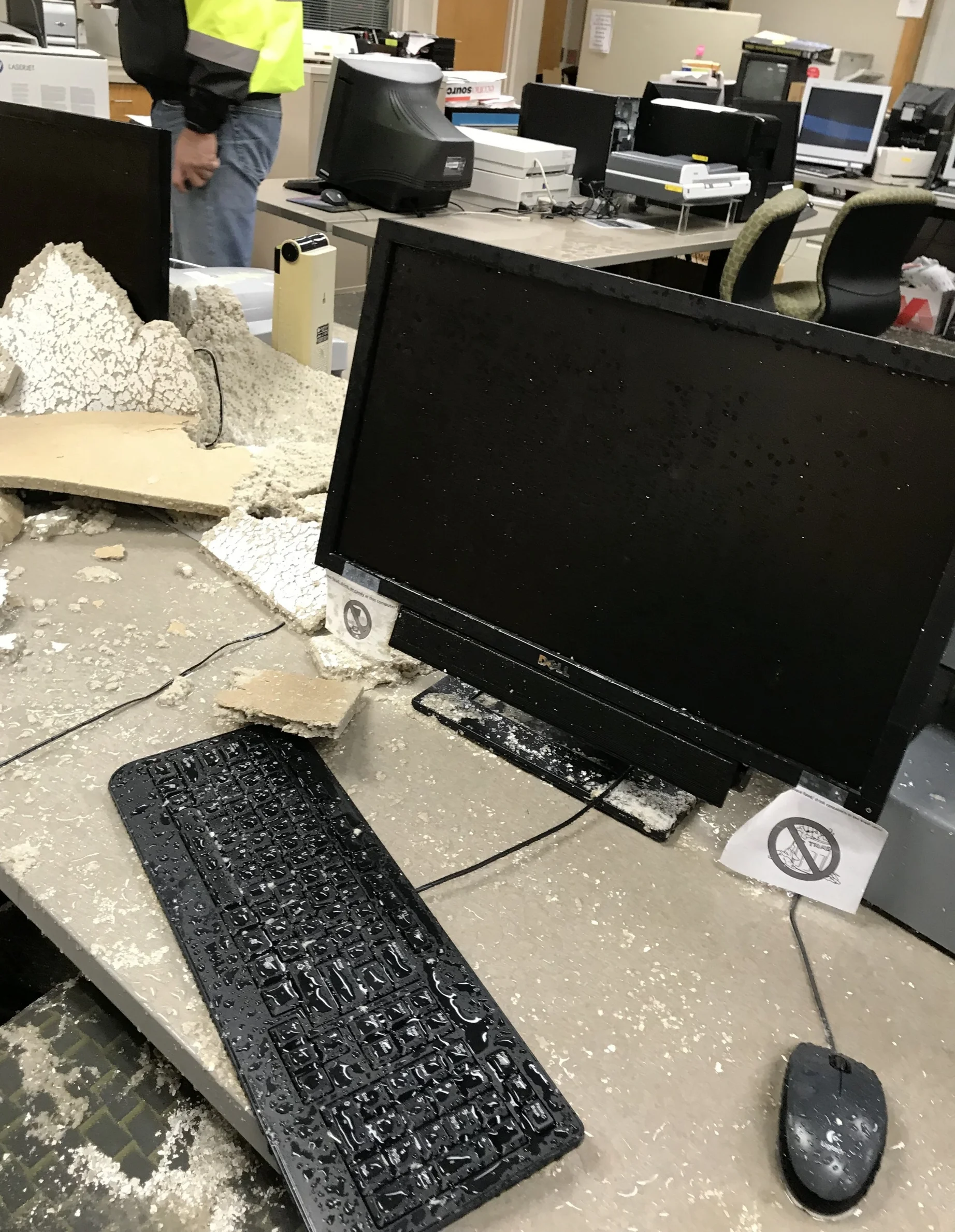  Debris filled media room &nbsp;  