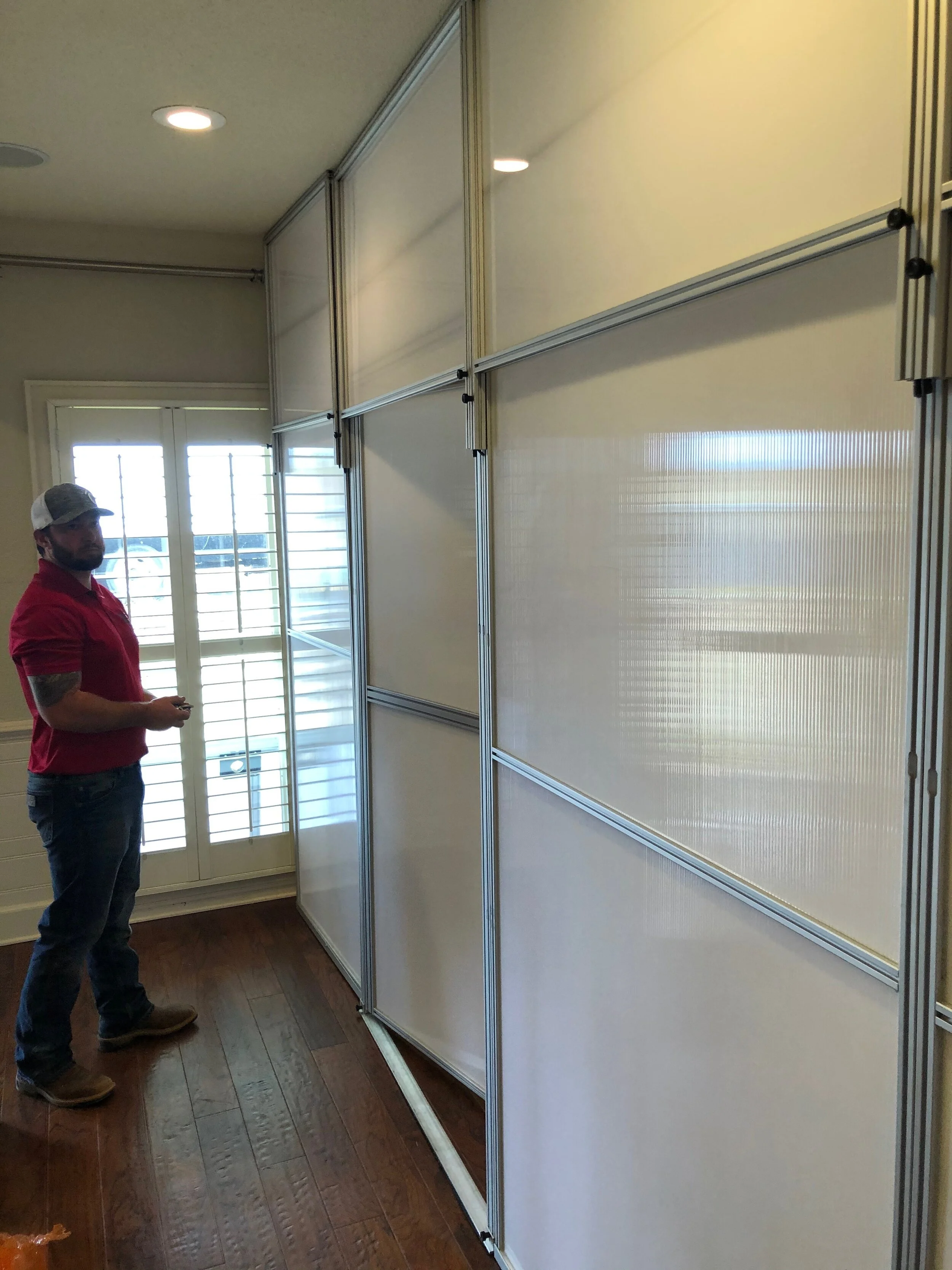   Brandon outside a negative air chamber  