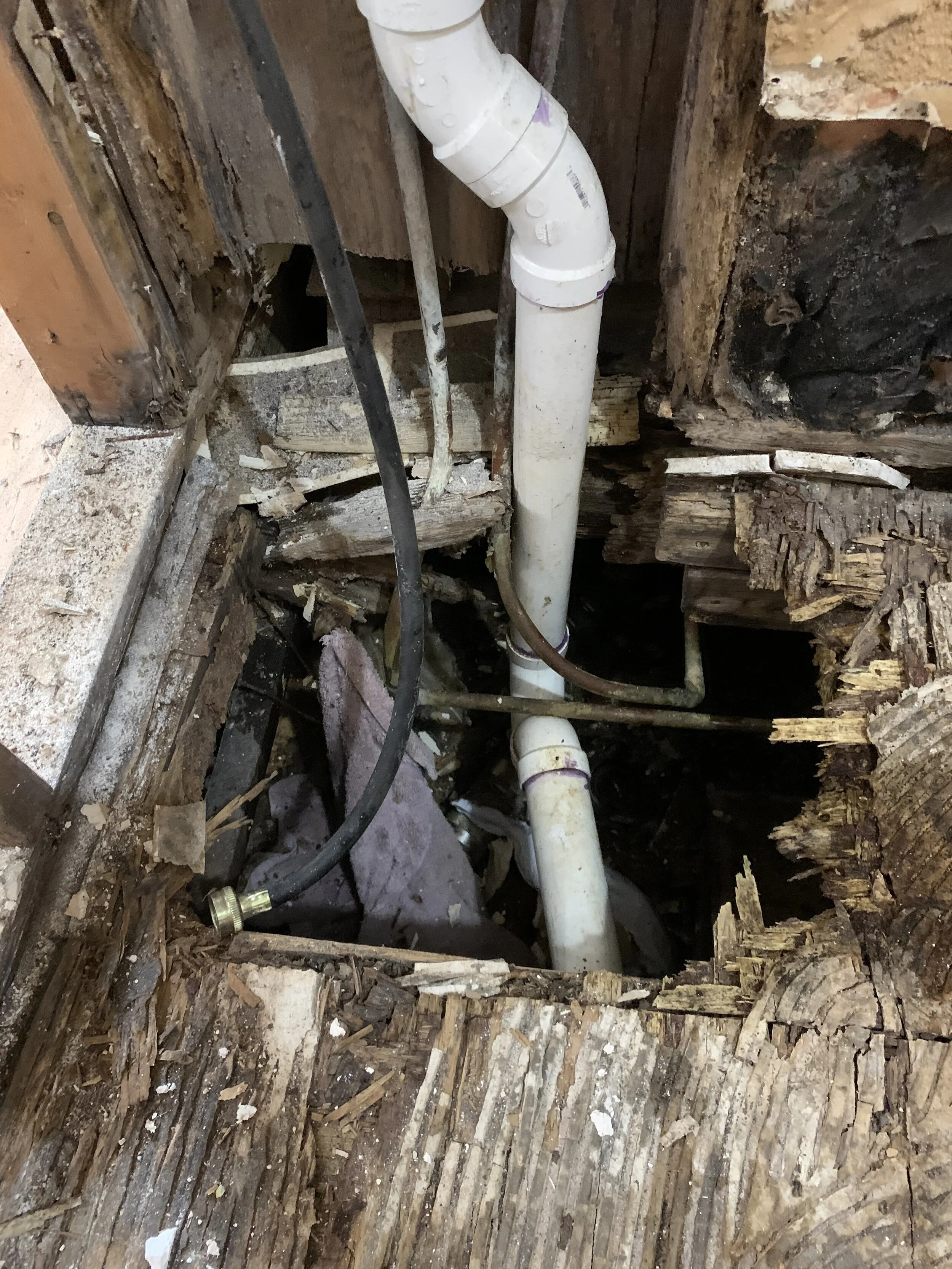   Damage not removed by another contractor  