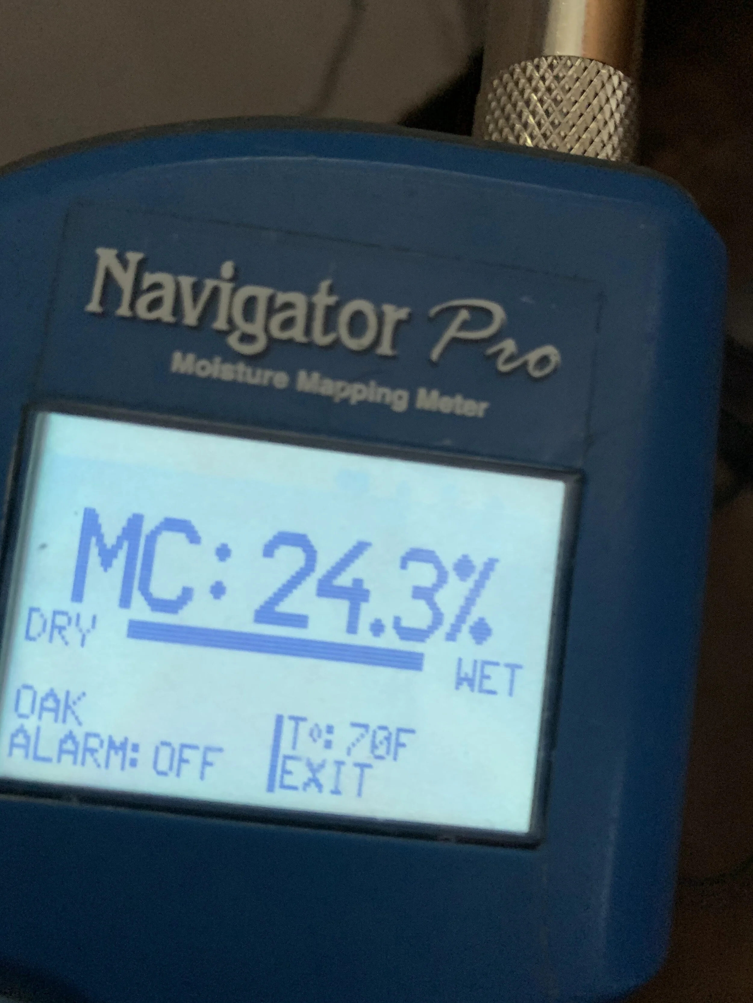   Moisture reading of cabinet not discovered by contractor  