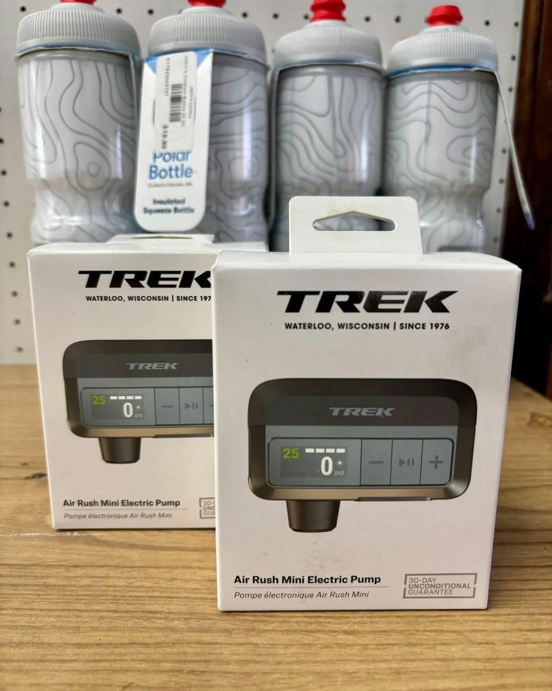 Air up your tires fast. Trek Air Rush electric pumps are in stock now! Stop to get yours today!