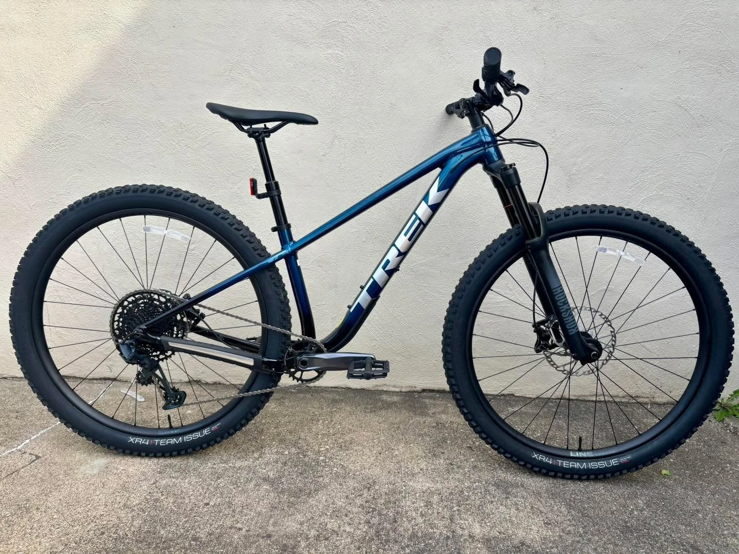 Save $1,000 on this Trek Roscoe 8, size small. Orig. $2,399.99 now $1,399.99. 1x12 SRAM GX/NX drivetrain, Rockshox 35 air fork, dropper post, tubeless tires, Shimano 4-piston hydraulic brakes. This is a super capable mountain bike that&rsquo;s perfec