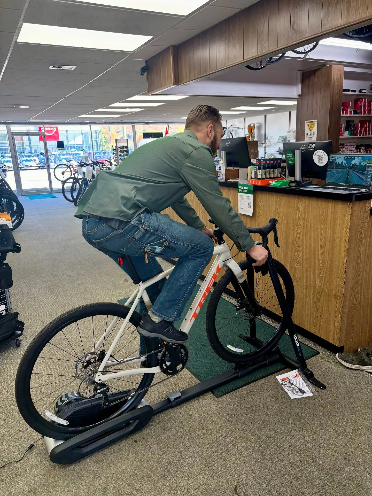 Don&rsquo;t let the weather keep you from riding. Wahoo Kickr Rollr smart trainer is in stock now and ready for demo! Stop by for a test ride!