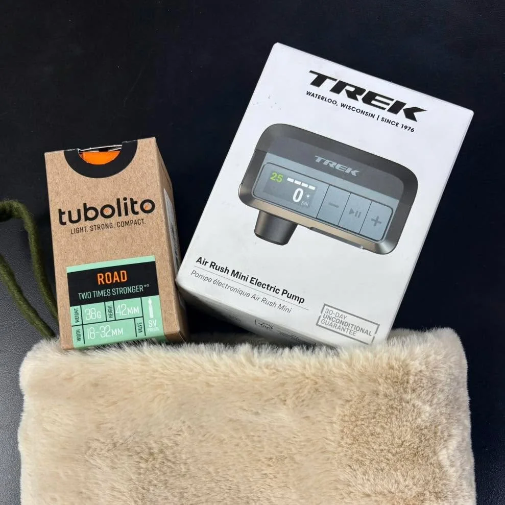 Stocking stuffers! Trek Air Rush Mini Electric Pump and Tubolito tubes. https://www.johnscyclery.com/accessories#/product/2308609/trek-air-rush-electric-pump?store=65061&amp;sort=pop&amp;embed_type=store