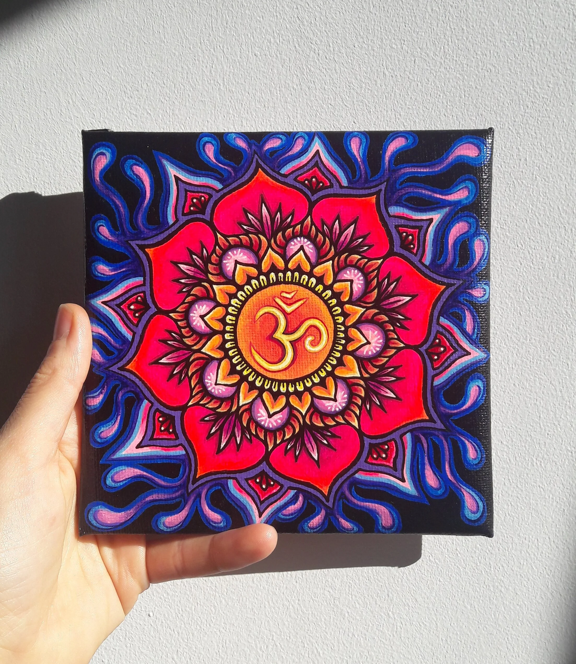 Om Mandala Acrylic Painting - 15x15 cm - Mariquesart