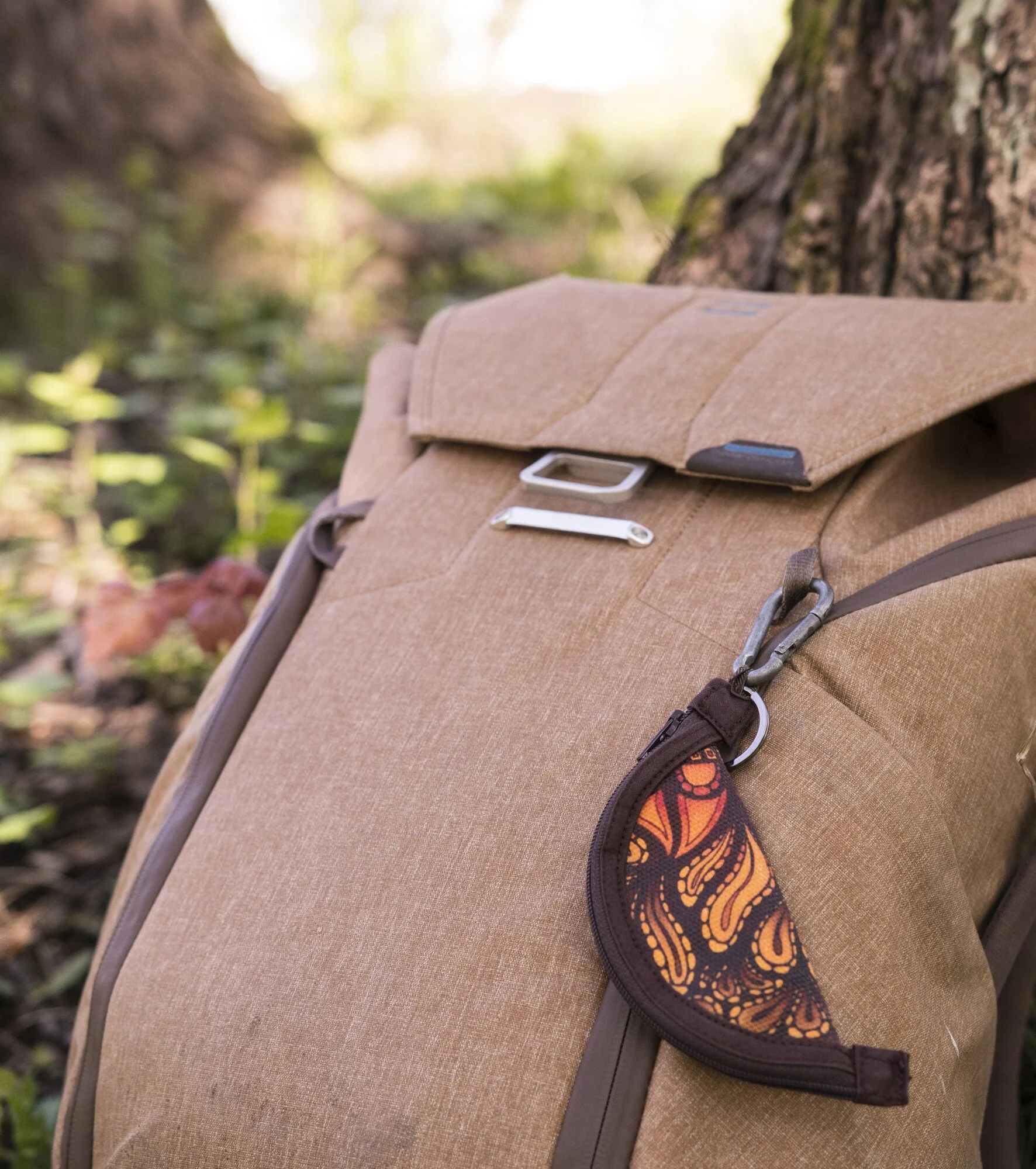 Rolling Pouch - Brown Mandala Print
