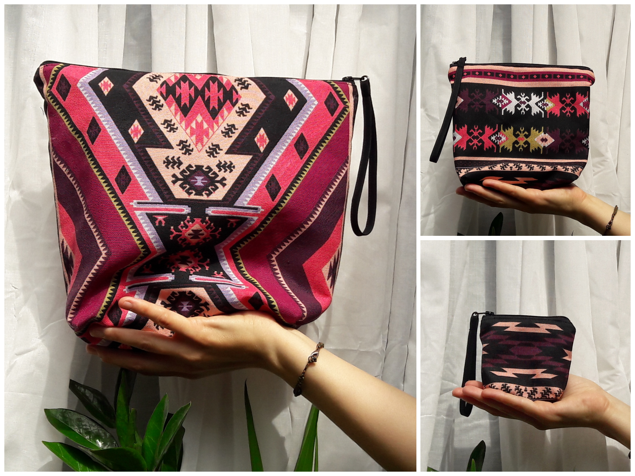 3 Travel Pouches (set) - Tribal Print