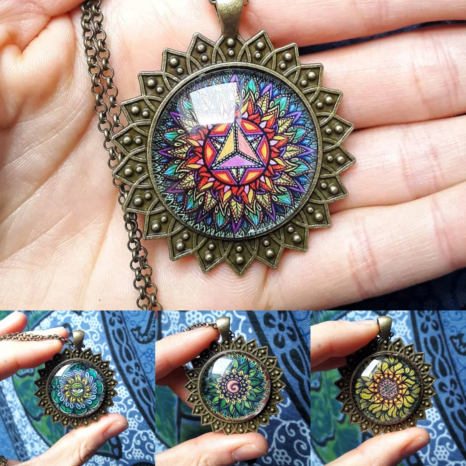 Mandala Necklace - Bronze Colored