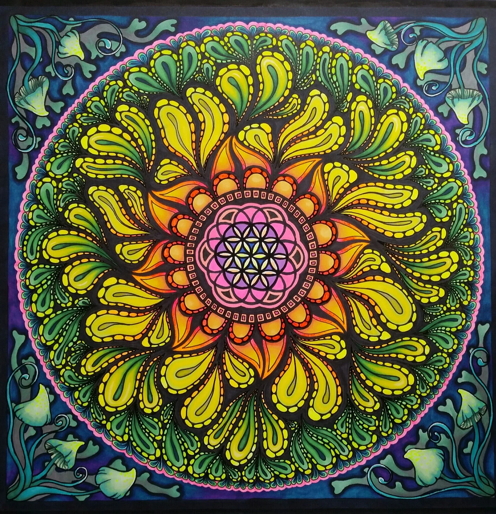Flow Mandala - Original Marker Drawing