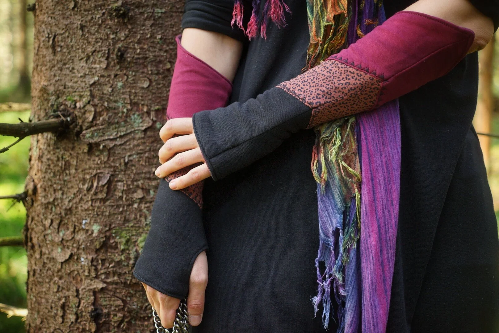 "firesafe" Organic Cotton Wristwarmers - red palette 
