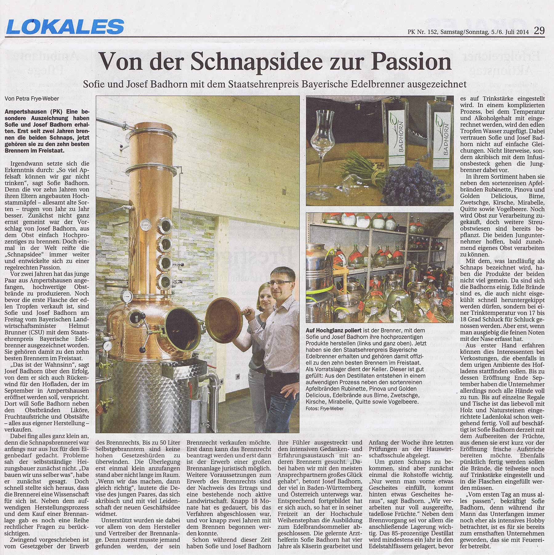 Erschienen im Pfaffenhofener Kurier Nr. 152 vom 5./6. Juli 2014