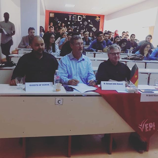 Our CEO Richard Howard and Our DNM Tunisia Manager Amine Jammoussi @dreamsnmotiontunisia had the honor to be invited via the Tunisian American Chamber of Commerce to participate as a judge on an international panel for a English language competition 