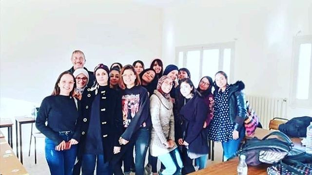 Amine, our @dreamsnmotiontunisia manager and @globalenglishgroup Richard Howard, our Global CEO had the opportunity to spend some time with Associate Professor Asma Moalla and her 3rd Year English Language students, including  Asm&agrave; Jm&atilde;l