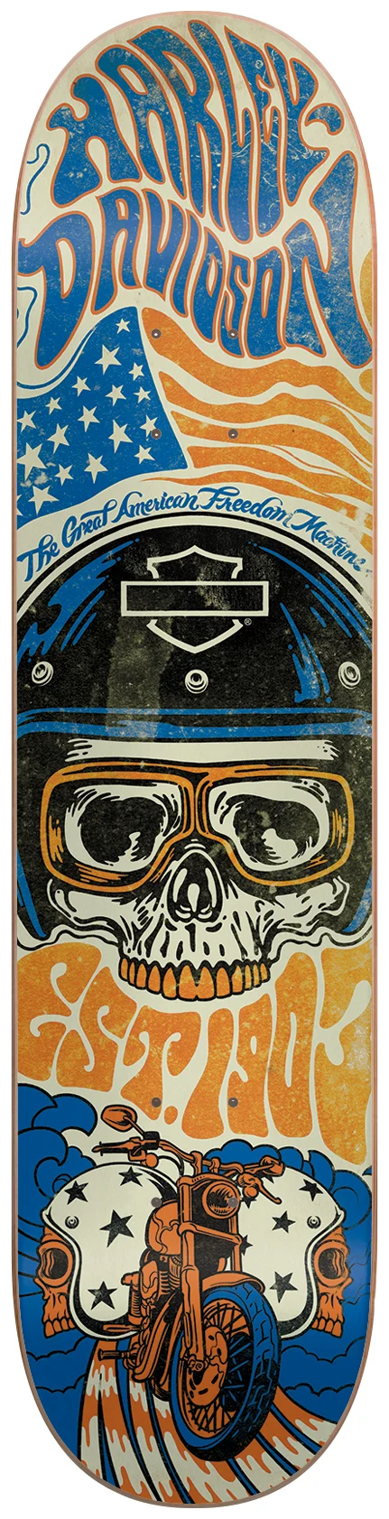 Default, Noir Darkstar Deck De Skateboard Harley Davidson Emboss 8 inch Noir