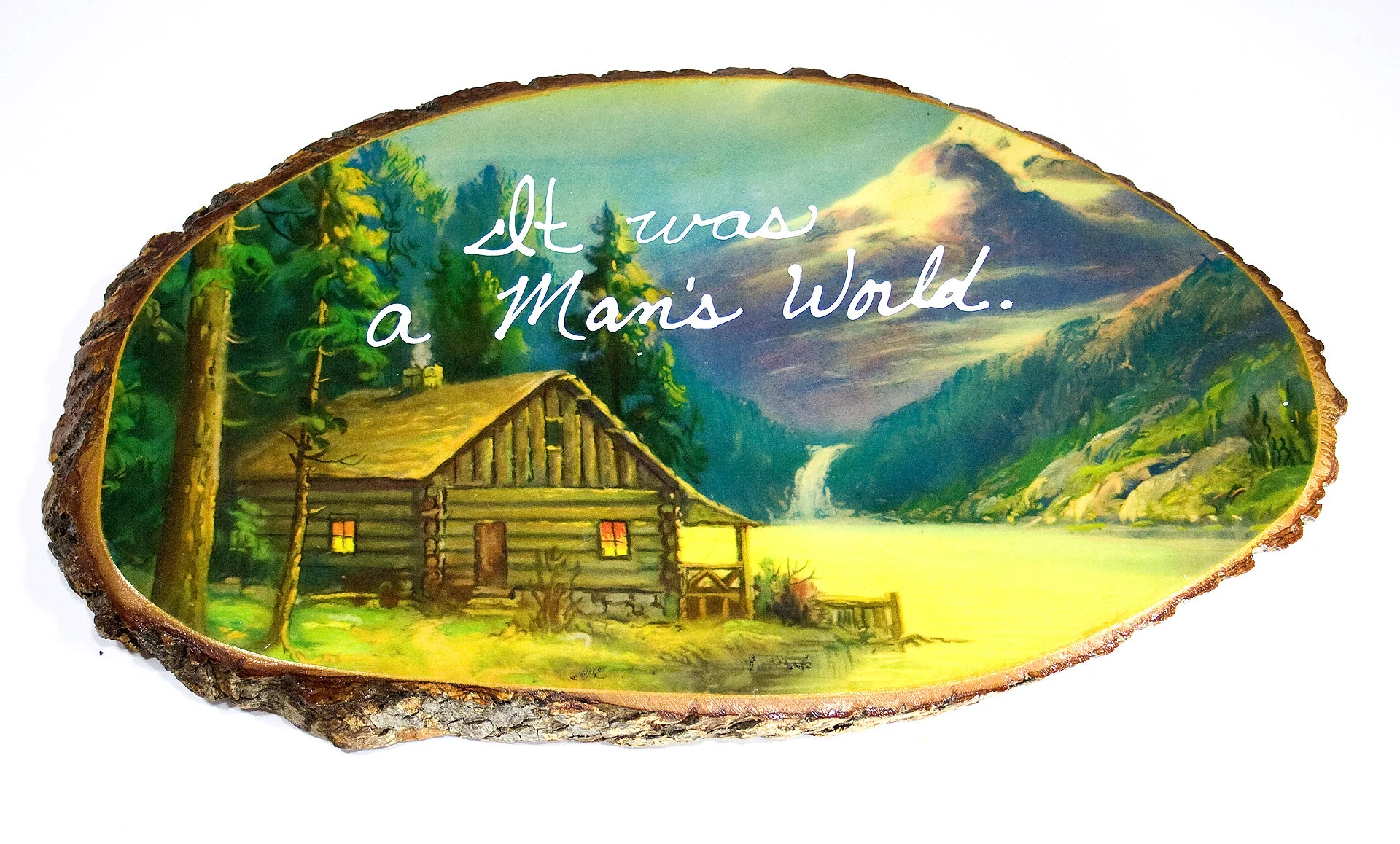 It's all about the verb tense and the cursive lettering.