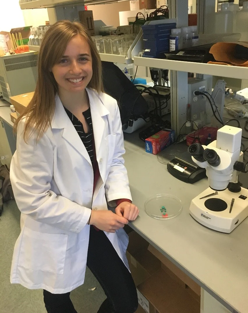 Wehde in the lab