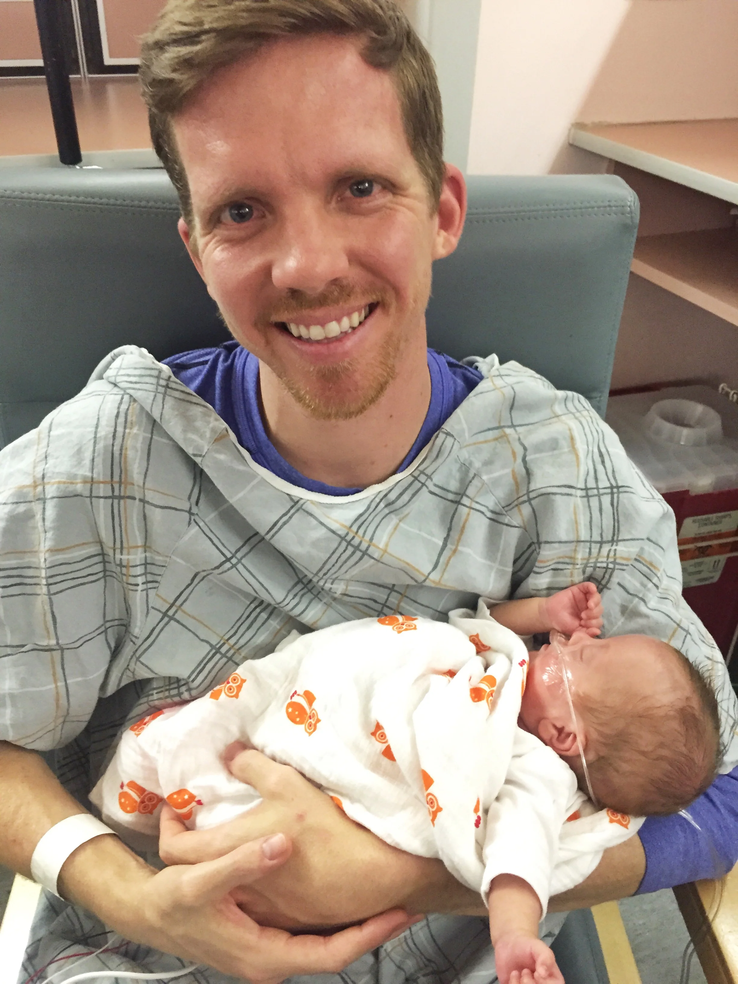 Daddy - so happy to be holding Lucie-Lyn again!